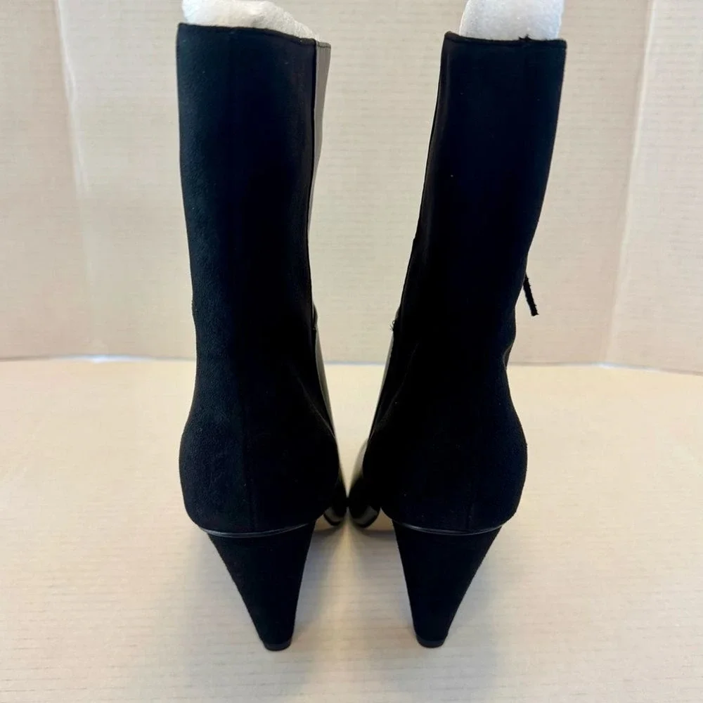 Eloquii New Sizes 8W Black Kase Suede Faux Leather Wide‎ Shaft Booties Boots